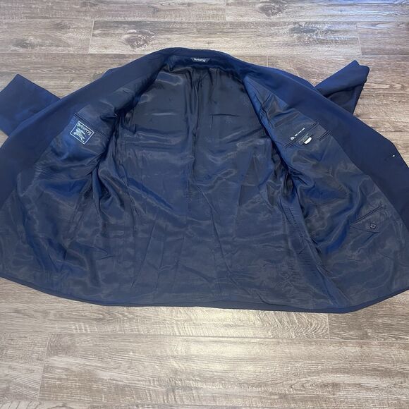 Vintage Burberrys’ Navy Blazer Pure Wool Gold Branded Buttons Jacket Mens Sz 50 - Picture 2 of 15